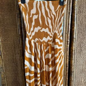 Patrons of Peace Orange and White Sun Print Jumpsuit